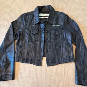Off White Black Denim Jacket